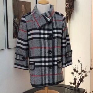 Beautiful Plaid Jacket with 3/4 length sleeves.